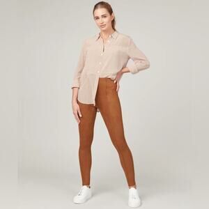 Spanx Faux Suede Leggings Rich Caramel size Large